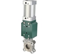 Задвижка шиберная DN.ru 304-304-EPDM-2W Ду200 Ру16 с защитным кожухом, нержавеющая сталь, с пневмоприводом D040-06717