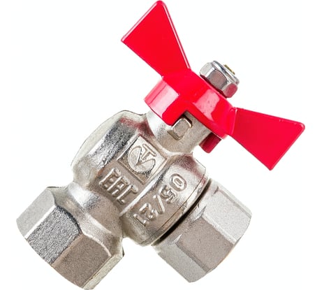 Шаровый кран VALTEC BASE угловой с накидной гайкой, 1/2 внутренняя-внутренняя VT.266.N.0404