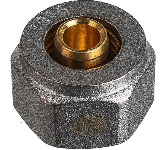 Соединитель обжимной коллекторный KROMWELL EUROS EВРОКОНУС для PEX трубы O16x2 - 3/4" EU.ST3288030 16x2x34_k