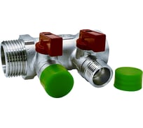 Коллектор с отсекающими шаровыми кранами EUROS 3 выхода 3/4" x 1/2" EU.ST3042135 3x34x12