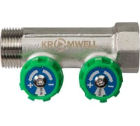 Коллектор KROMWELL с регулируемыми вентилями и переходами на резьбу, 2 выхода EU.ST3078125 2x34x12_k