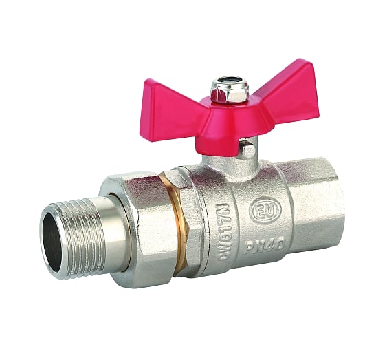 Шаровой кран EUROS Grand с американкой, ручка-бабочка, 1 1/4" ВР-НР EU.ST1287060 114