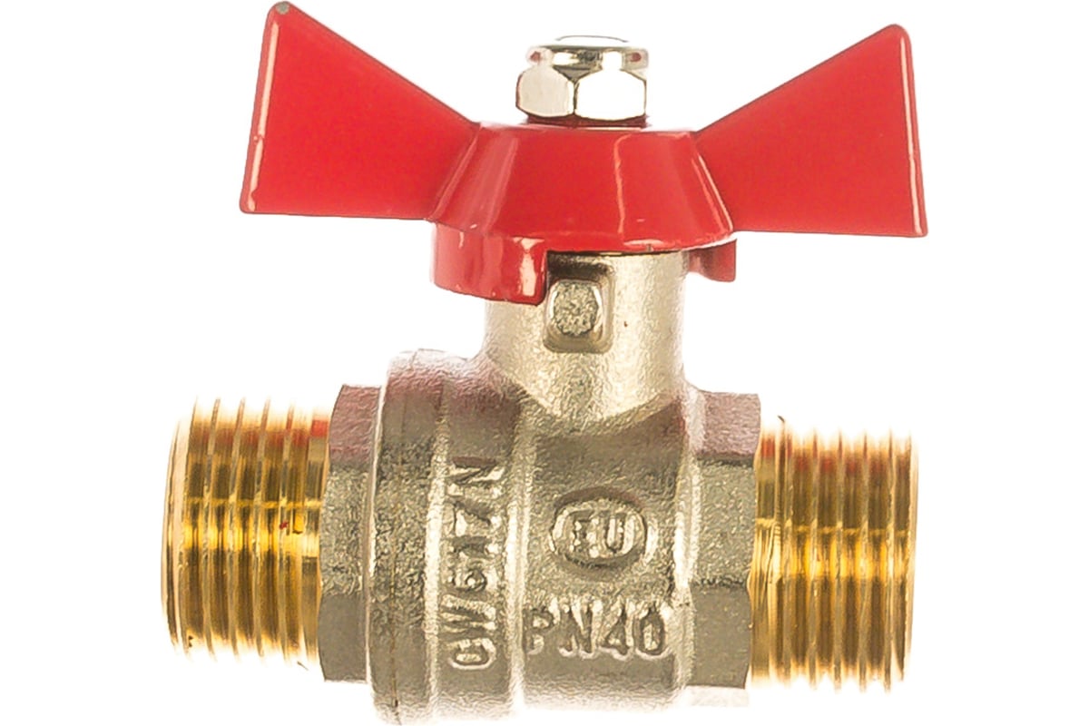 Шаровой кран EUROS ручка-бабочка, 1/2\" наружная - наружная резьба EU ...