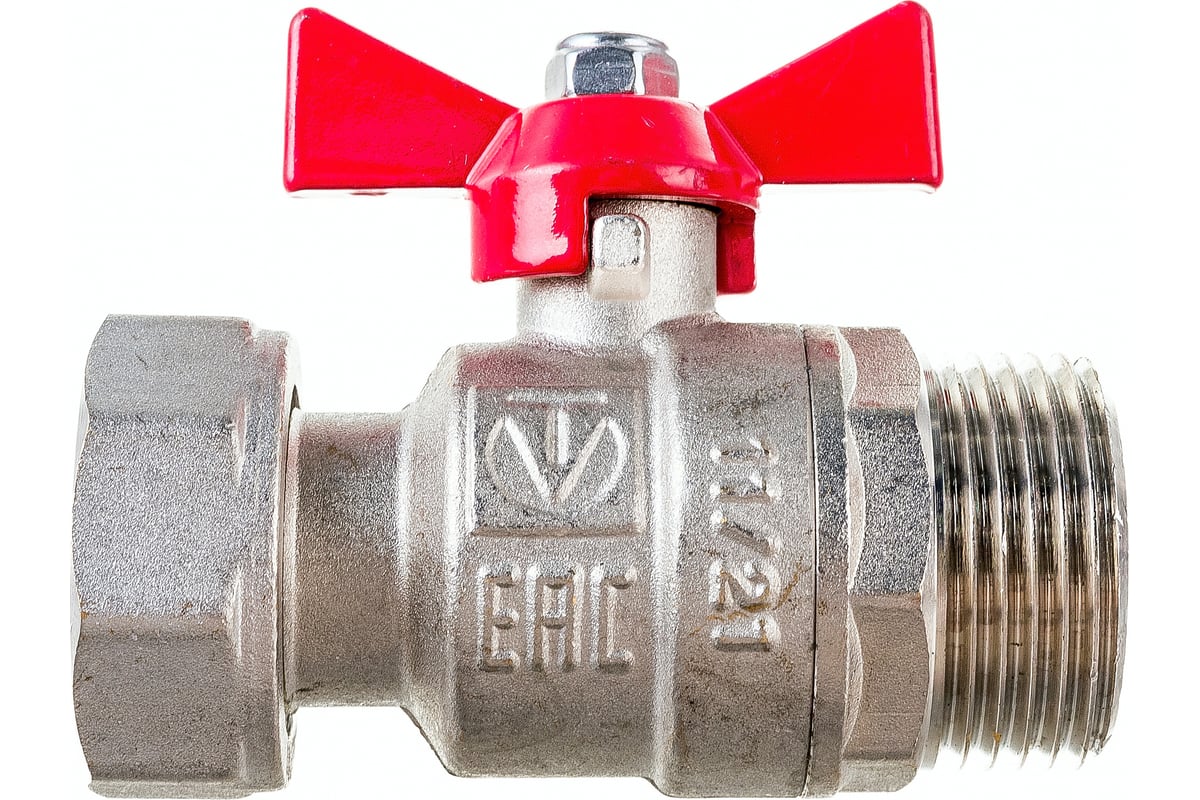 Шаровой кран VALTEC с накидной гайкой, 1 внутренняя-наружная VT.260.N ...