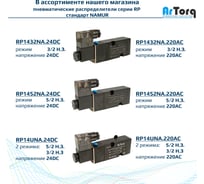 Пневматический распределитель 3/2 Н.З. стандарт ArTorq Архимед NAMUR, соленоидный золотникового типа, G 1/4”, RP1432NA.24DC