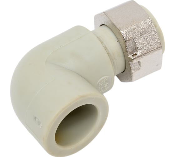 Переходное колено FV-Plast a.s. 90 пласт. с накидной гайкой 20x3/4" с отверстием для пломбирования AA227020134 227022 1