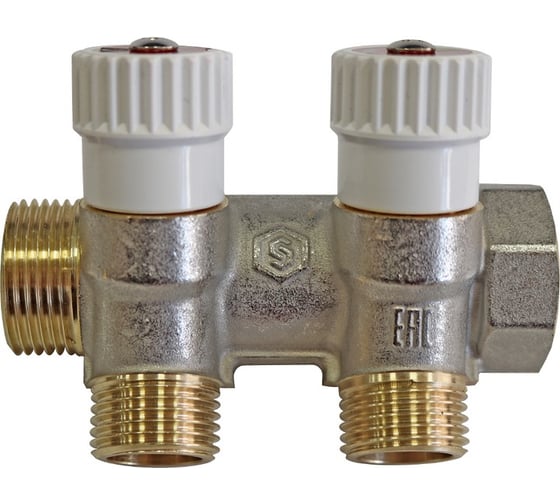 Распределительный коллектор STOUT 1, 2 отвода 1/2 пл. упл. SMB 6852 011202 RG008TN2K8V76K