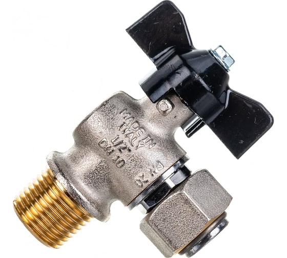 Шаровой угловой кран STOUT НР/накидная гайка 1/2x1/2 SVB-0010-000015 RG008T2PONKOO3