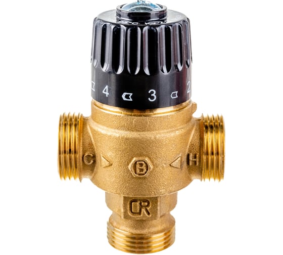 Термостатический смесительный клапан STOUT 3/4 НР, 30-65°С, KV 2.3 SVM-0125-236520 RG008TIGH3FUGJ