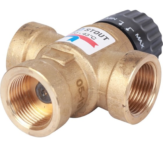 Термостатический смесительный клапан STOUT 3/4 ВР, 20-43°С, KV 1.6 SVM-0110-164320 RG008TIGE7DAPN