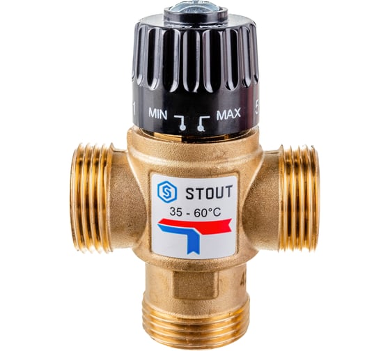 Термостатический смесительный клапан STOUT 1 SVM-0120-256025 RG008TIGGQD70Q
