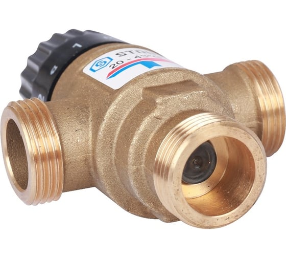Термостатический смесительный клапан STOUT 3/4 НР, 20-43°С, KV 1.6 SVM-0120-164320 RG008TIGE3D461