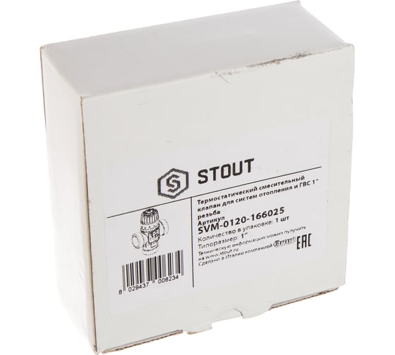 Термостатический смесительный клапан STOUT 1 SVM-0120-166025 RG008TIGFKCNQF