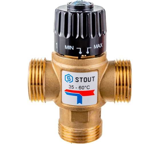 Термостатический смесительный клапан STOUT 1 SVM-0120-166025 RG008TIGFKCNQF