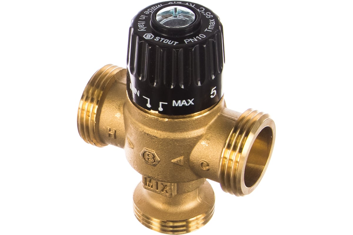 Термостатический смесительный клапан STOUT 1 НР, 30-65°С, KV 2.3 SVM ...