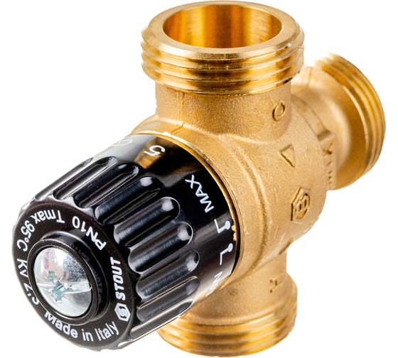 Термостатический смесительный клапан STOUT 1 НР, 30-65°С, KV 2.3 SVM-0125-236525 RG008TIGH6N45M