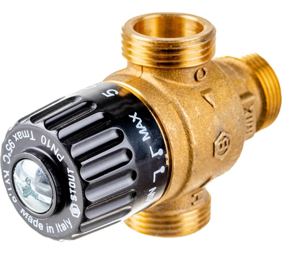 Термостатический смесительный клапан STOUT 3/4 НР, 30-65°С, KV 1.8 SVM-0125-186520 RG008TIGGRRJBK