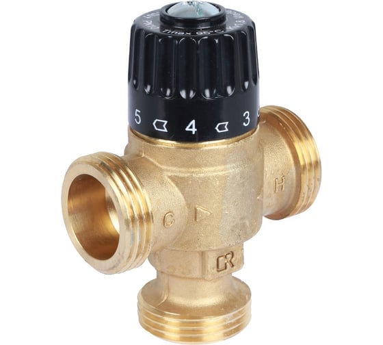 Термостатический смесительный клапан STOUT 1 НР, 30-65°С, KV 1.8 SVM-0125-186525 RG008TIGH10JQU