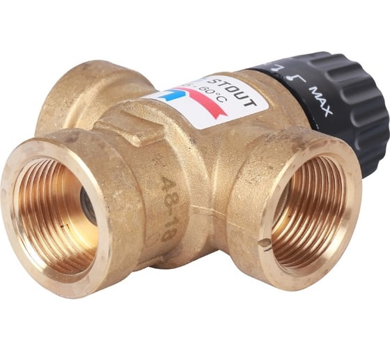 Термостатический смесительный клапан STOUT 3/4 ВР, 35-60°С, KV 1.6 SVM-0110-166020 RG008TIGEFMFRN