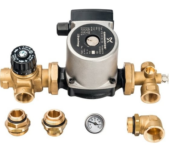 Насосно-смесительный узел STOUT с термостатическим клапаном Grundfos UPSO 25-65 130 SDG-0120-001002 RG008TIGHLOD93