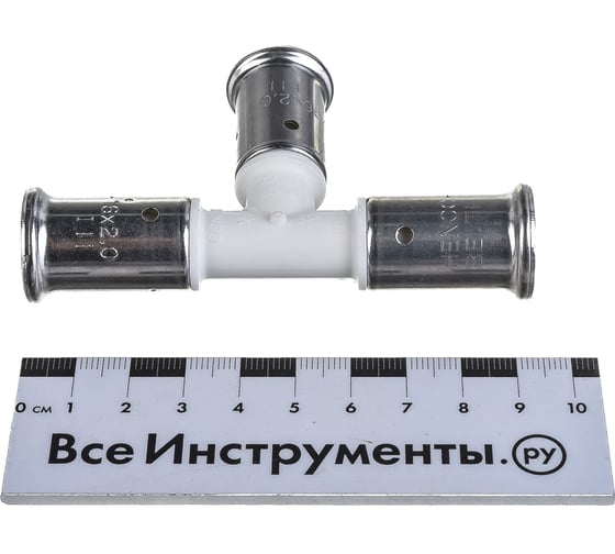 Равнопроходный тройник HENCO ПВДФ, пресс, 16x16x16, 9PKW-161616