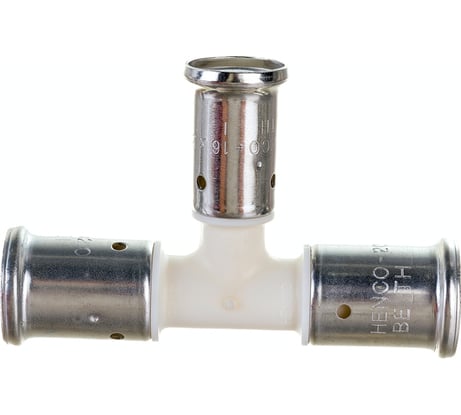 Переходный тройник HENCO уменьшенный в центре, ПВДФ, пресс, 20x16x20, 10PKW-201620