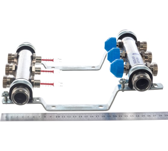 Коллекторная группа Uni-Fitt Н 1"х3/4", 3 выхода, нержавеющая сталь 455W4303