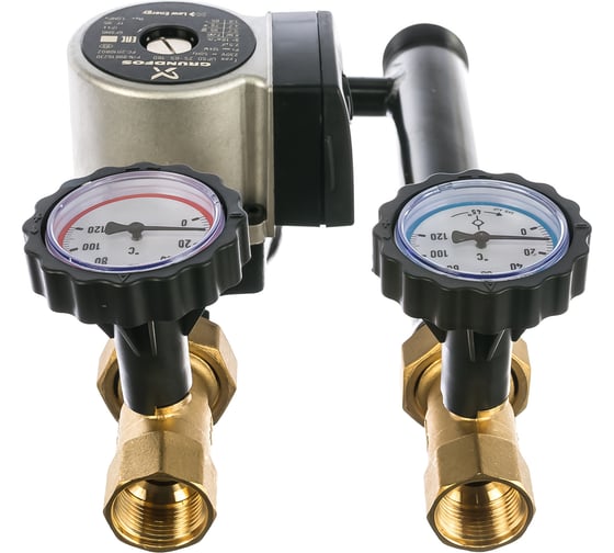 Насосно-смесительная группа Uni-Fitt DN25, с термосмесителем, с Grundfos UPSO 25-65 180, 491G2500
