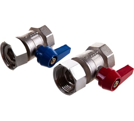 Шаровые краны Uni-Fitt 1" x 3/4" с накидной гайкой и уплотнением 2 шт. 117KIT34