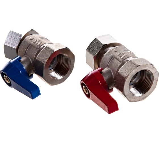 Шаровые краны Uni-Fitt 1" x 3/4" с накидной гайкой и уплотнением 2 шт. 117KIT34