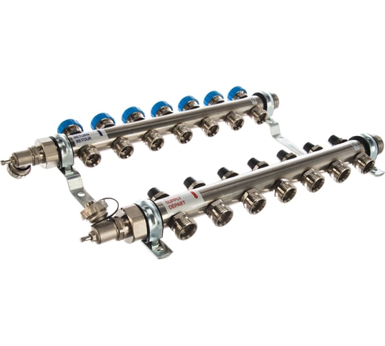 Коллекторная группа Uni-Fitt Н 1"х3/4", 7 выходов, нержавеющая сталь 456W4307