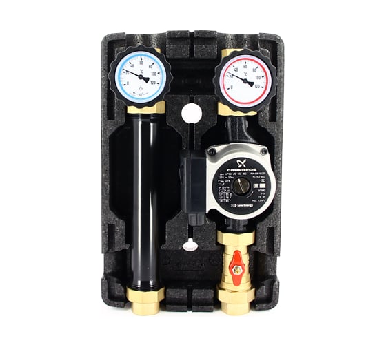 Насосная группа Uni-Fitt прямая DN25, с насосом Grundfos UPSO 25-65 180, в теплоизоляции 490G2500 1