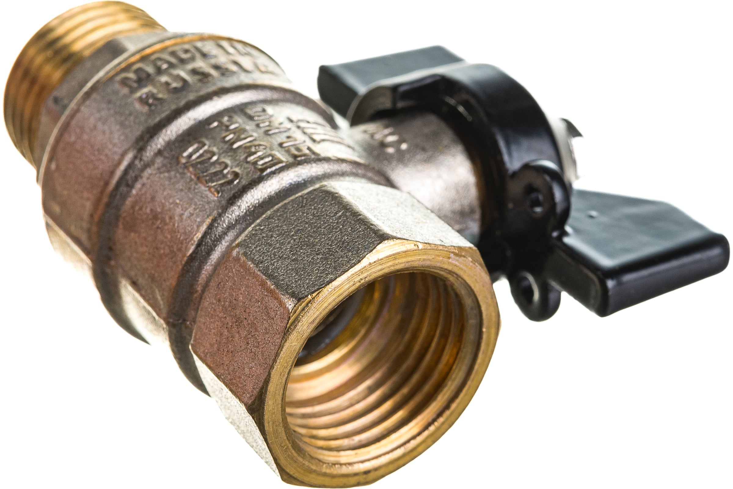 ШаровойлатунныйкранLDPride47.15.B-Н.Б,вн./нар.резьба,ручка-бабочка,1/2"47.302.15537122