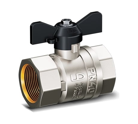 Шаровой кран LD Pride 47.25.B-B.Б латунный, внутренняя/внутренняя резьба, ручка-бабочка, 1" LD 47.300.25