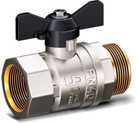 Шаровой латунный кран LD Pride 47.20.B-Н.Б, вн./нар.резьба, ручка-бабочка, 3/4" 47.302.20 537124