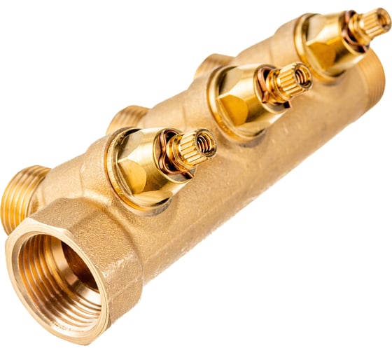 Коллектор Uni-Fitt НВ 3/4", 3х1/2", Н 40 мм, с вентилями 400G3230