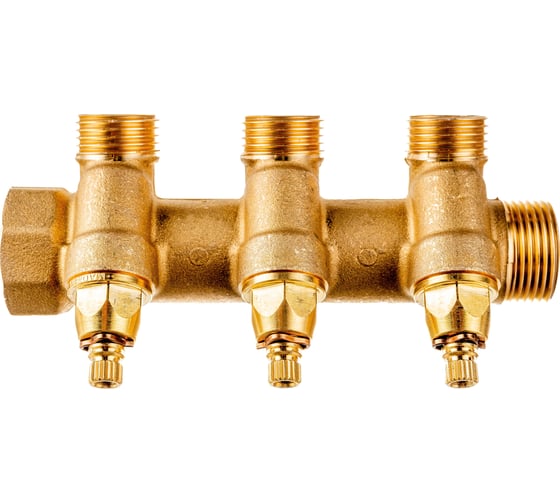 Коллектор Uni-Fitt НВ 3/4", 3х1/2", Н 40 мм, с вентилями 400G3230