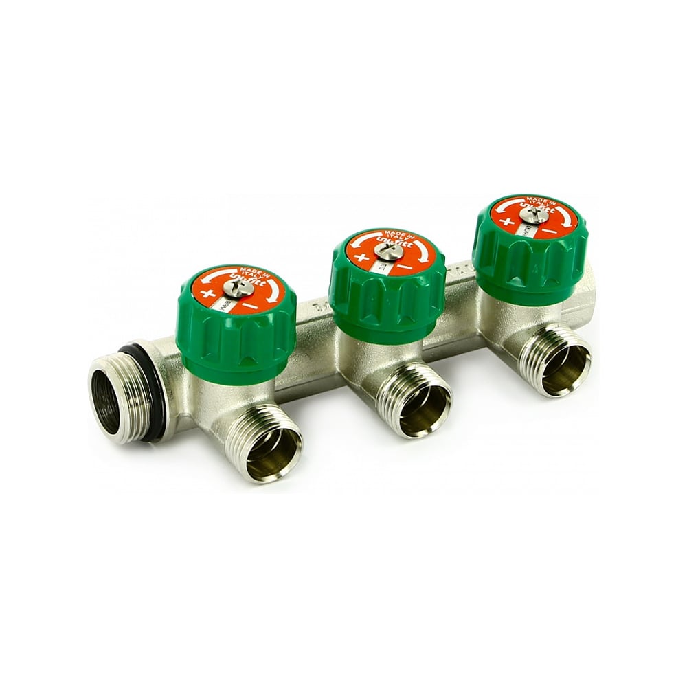 Uni-Fitt Коллектор НВ 3/4", 4х1/2", Н 50 мм с выходами под 90 град, под ...