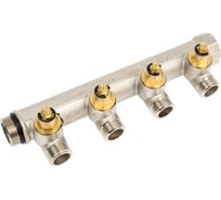 Uni-Fitt Коллектор НВ 3/4", 4х1/2", Н 50 мм с выходами под 90 град, под плоскую прокладку 411N3240