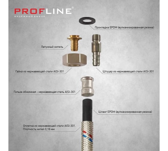 Подводка PROFLINE 450 см, нержавеющая сталь, гш УТ-00024710