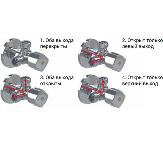 Угловой кран FT Group арко, 3-х проходной, 1/2x1/2x1/2  772737