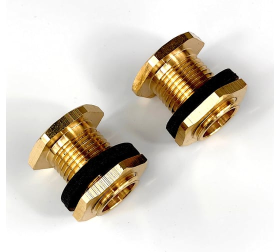 Штуцер для врезки в бочку HG 1/2" короткий+уплотнитель, 2 шт 1894246