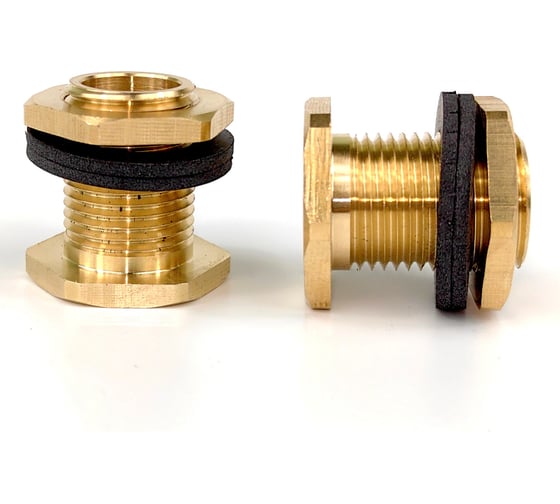 Штуцер для врезки в бочку HG 1/2" короткий+уплотнитель, 2 шт 1894246