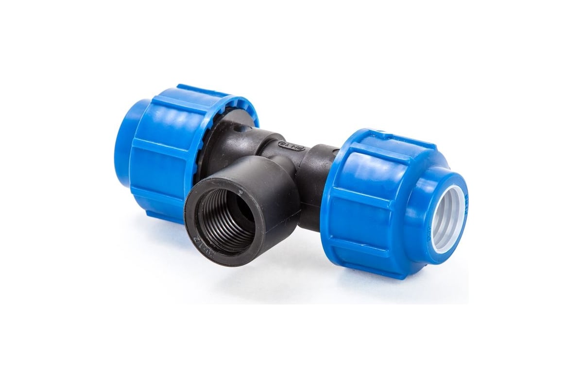 Тройник компрессионный для полиэтиленовых труб LAMMIN внутренняя резьба ...