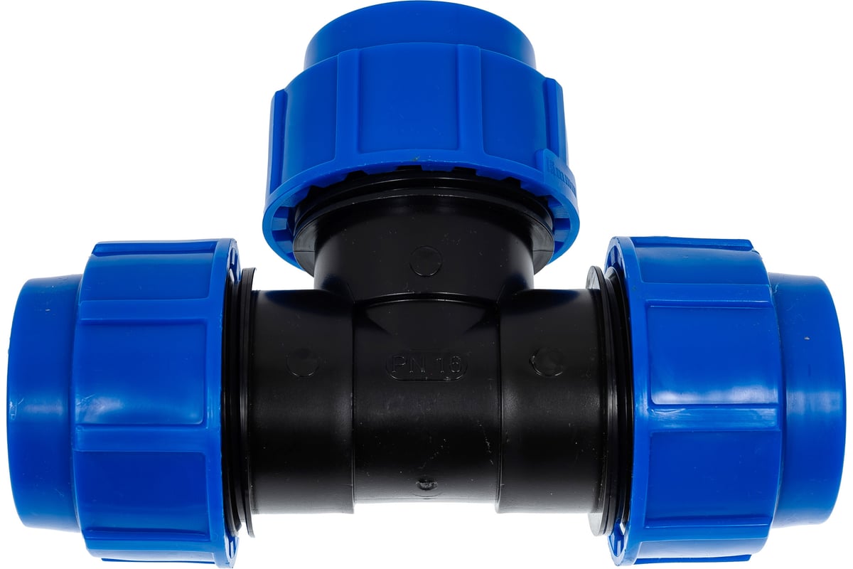 Тройник компрессионный для полиэтиленовых труб LAMMIN 32 72/6 ...