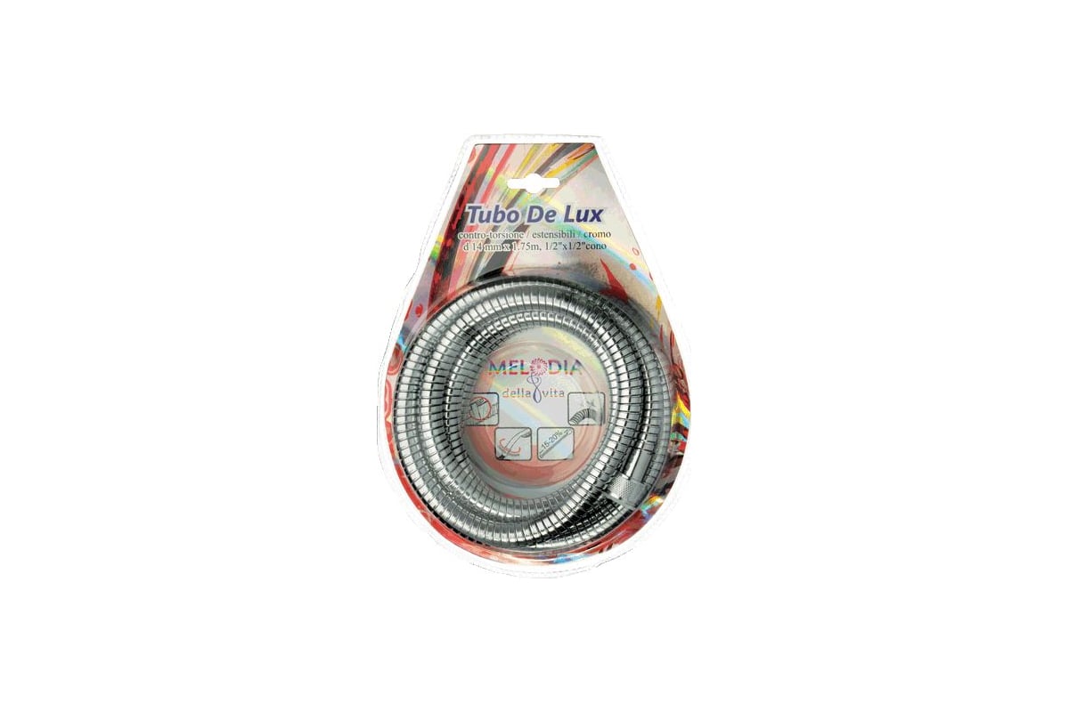 Шланг для душа MELODIA Tubo De Lux 1/2x1/2, конус, нержавеющая сталь ...
