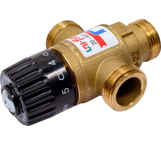 Термосмесительный клапан Uni-Fitt Н 3/4" 20-43 С, Kvs 1,6, боковое смешение 351G0130