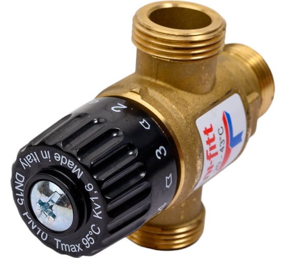 Термосмесительный клапан Uni-Fitt Н 3/4" 20-43 С, Kvs 1,6, боковое смешение 351G0130