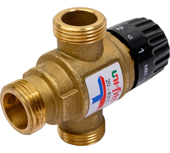 Термосмесительный клапан Uni-Fitt Н 3/4" 20-43 С, Kvs 1,6, боковое смешение 351G0130
