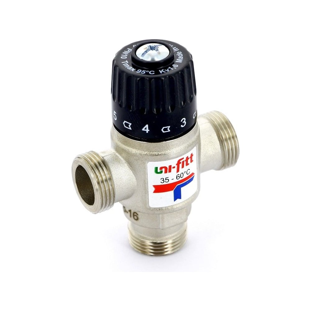 Термосмесительный клапан Uni-Fitt Н 3/4\" 35-60'С, боковое смешение ...